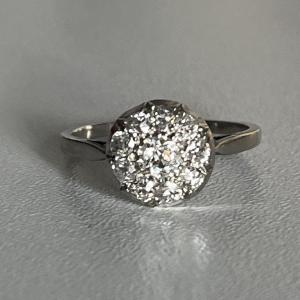 6356- Bague Marguerite Platine Diamants