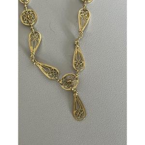 5937- Collier Filigrané Or Jaune