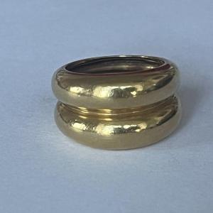 6323- Bague Double Jonc Or Jaune