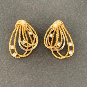 2146- Yellow Gold Diamond Clip-on Earrings