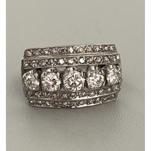 6402- Platinum Garter Ring With 1.60 Ct Diamonds