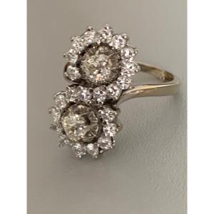 2721- You & Me Ring White Gold Diamonds