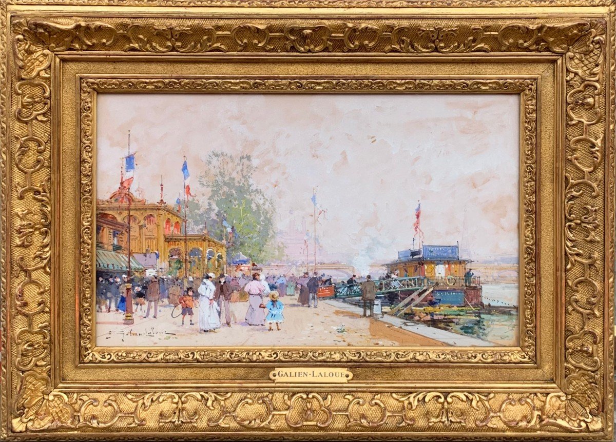 Galien Laloue French Painting 20th Paris French Pavilion Universal Exhibition 1900 Certif