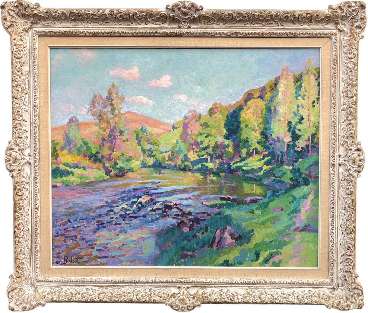 Ballot Clémentine French Painting Spring In Creuse 1915 Oil Canvas Signed Certificate-photo-6