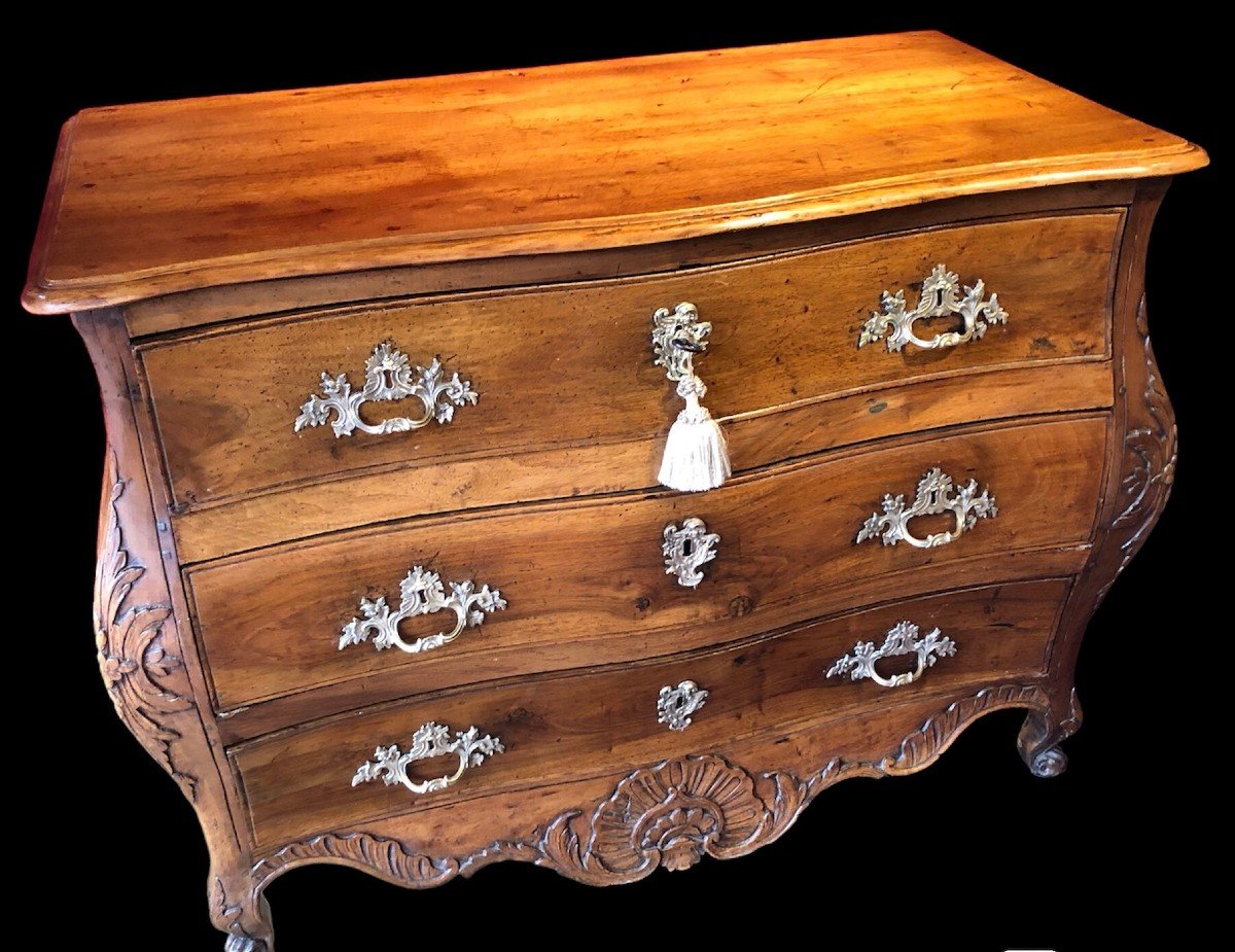 18th Century Commode From Quercy, Louis XV Period In Walnut Opening With 3 Drawers-photo-4