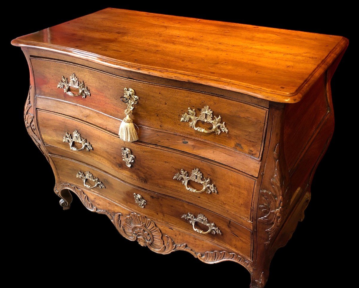 18th Century Commode From Quercy, Louis XV Period In Walnut Opening With 3 Drawers-photo-6