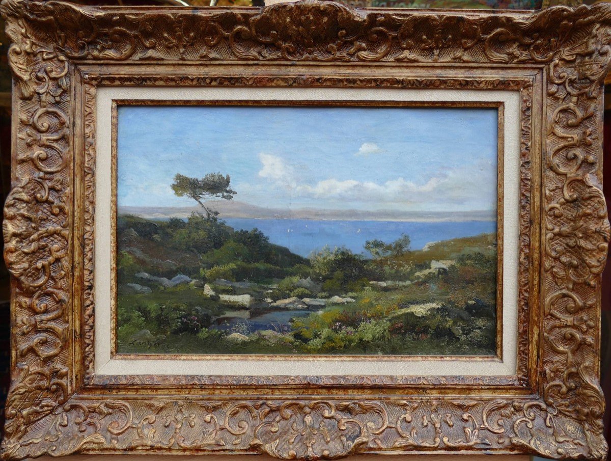 Lansyer Emmanuel Peinture 19è Siècle Paysage Méditerranée Huile Toile Signée Datée Certificat-photo-5