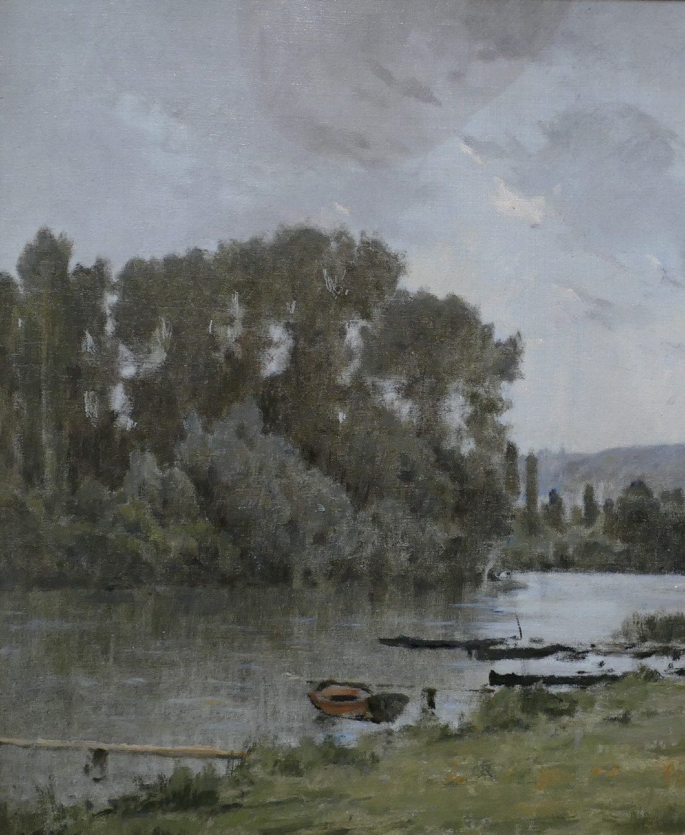 Foubert Emile Peinture Française 20è Ecole Barbizon La Seine à Vetheuil Huile Signée Certificat-photo-4