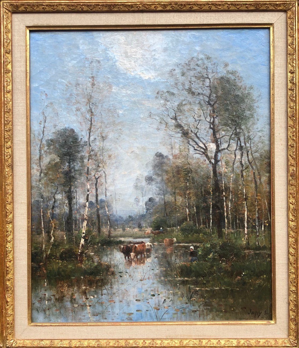  Japy Louis Aimé Painting 19th Barbizon French School Oil On Canvas Signed Certificate-photo-3