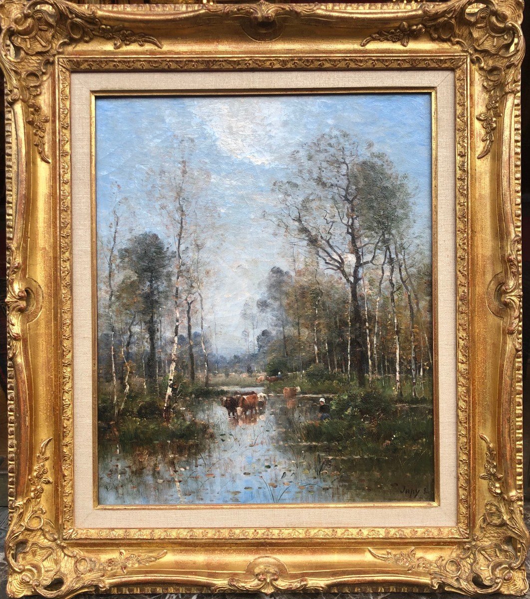  Japy Louis Aimé Painting 19th Barbizon French School Oil On Canvas Signed Certificate-photo-3