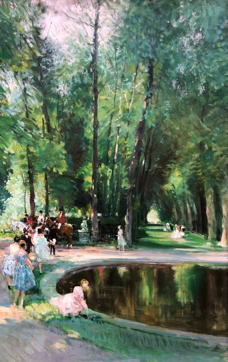 Herve Jules Langres Walk In Blanchefontaine Oil Canvas Signed Certificate Of Authenticity-photo-3