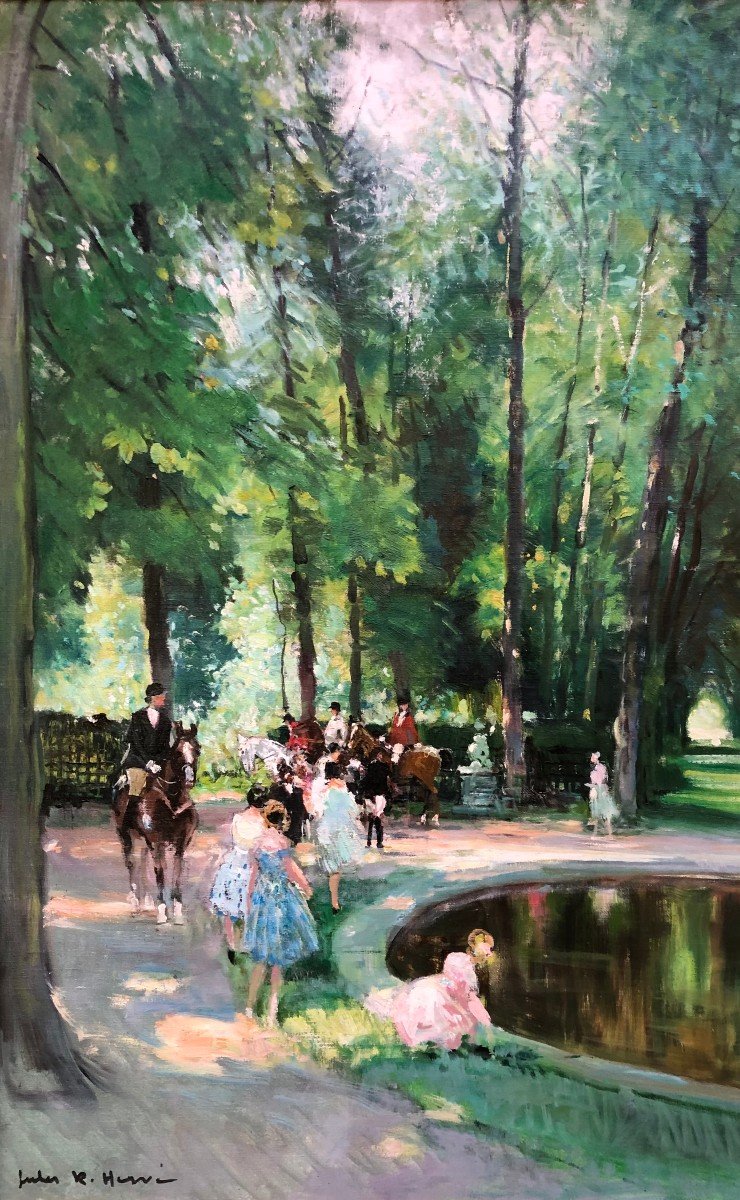 Herve Jules Langres Walk In Blanchefontaine Oil Canvas Signed Certificate Of Authenticity-photo-4