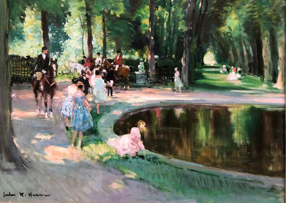 Herve Jules Langres Walk In Blanchefontaine Oil Canvas Signed Certificate Of Authenticity-photo-1