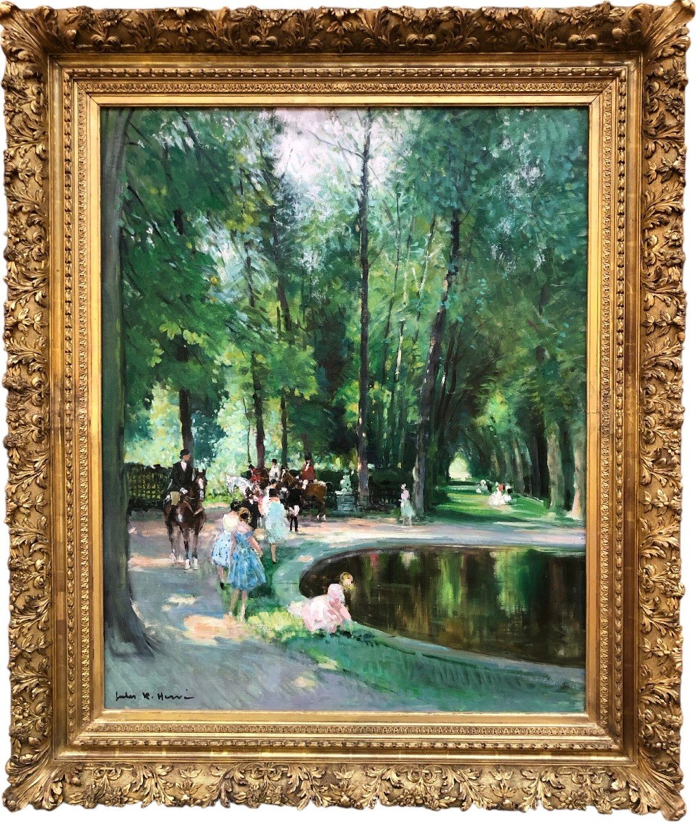 Herve Jules Langres Walk In Blanchefontaine Oil Canvas Signed Certificate Of Authenticity