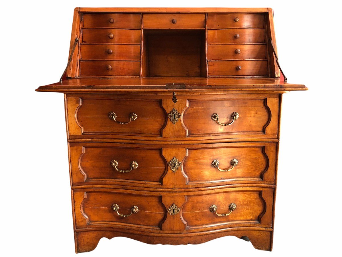 Louis XV Scriban Desk Commode In Walnut 18th Century-photo-2