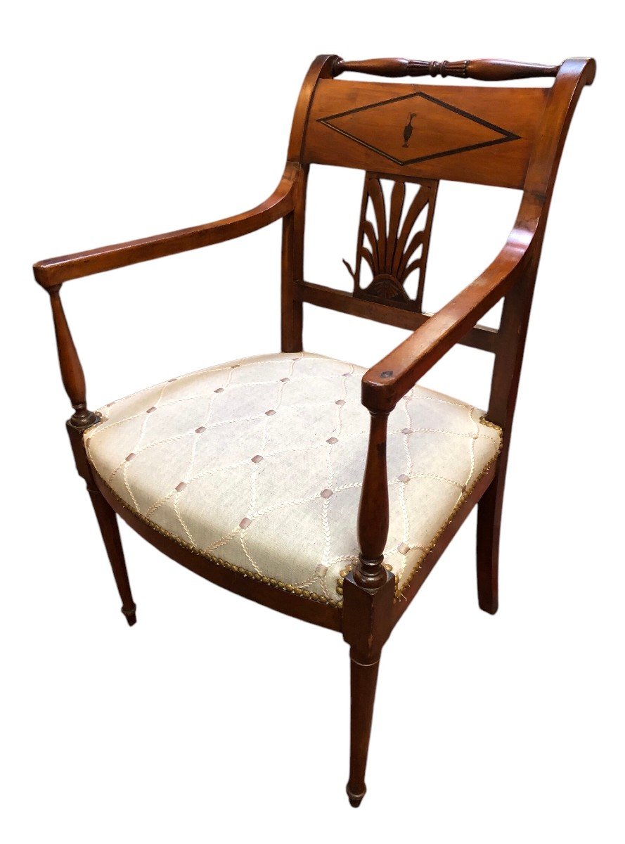 Directoire Period Flat Back Armchair Stamped Chapuis-photo-4