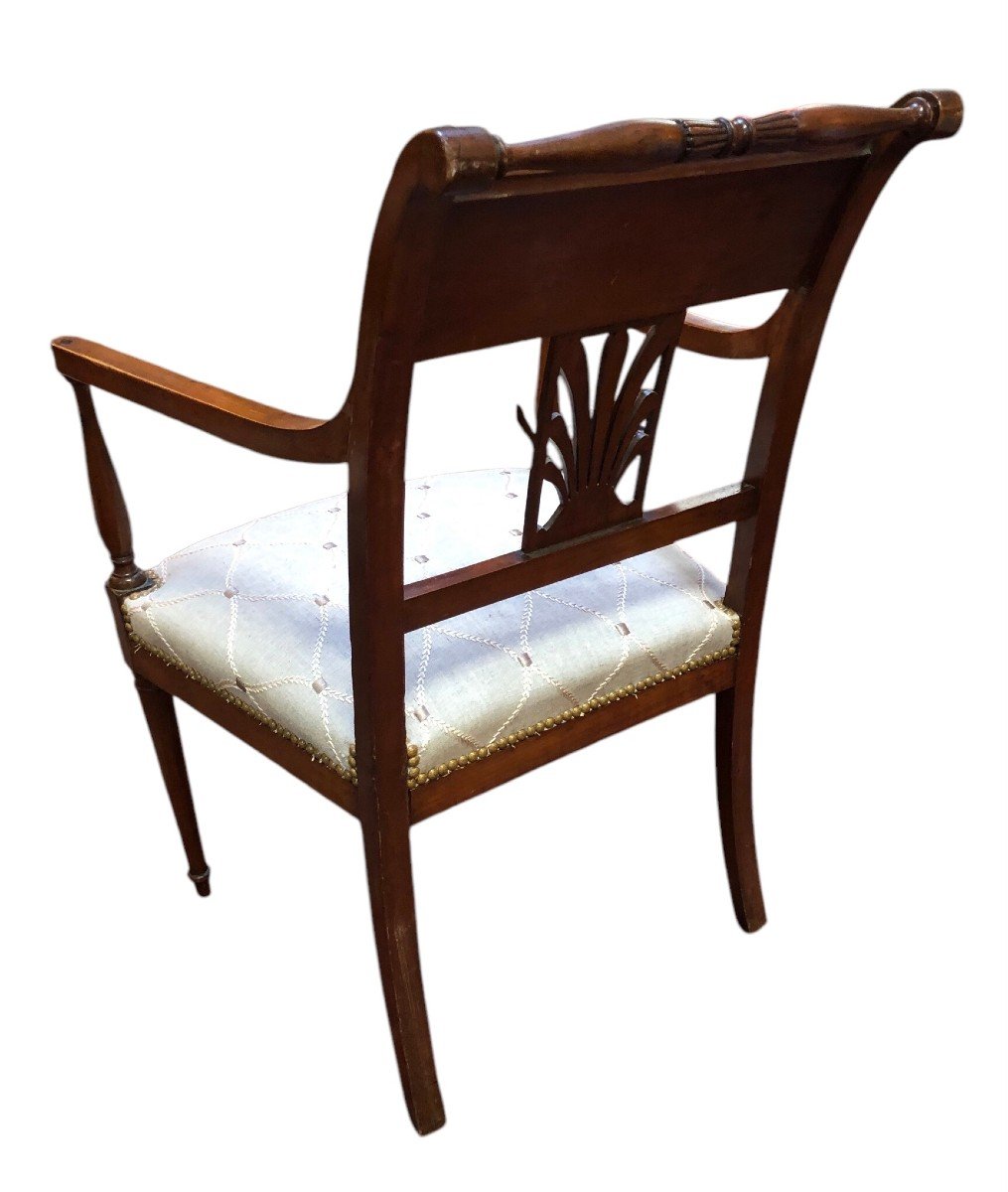 Directoire Period Flat Back Armchair Stamped Chapuis-photo-1