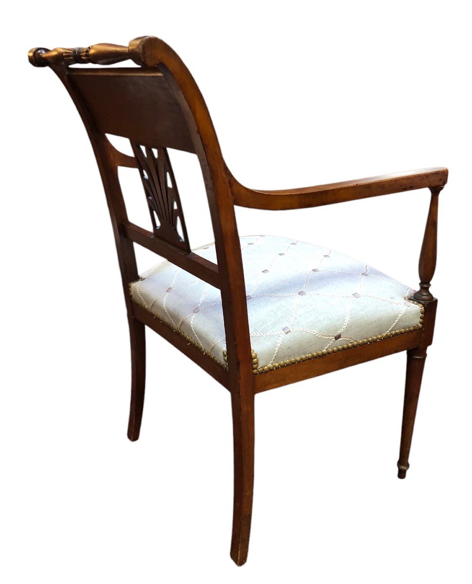 Directoire Period Flat Back Armchair Stamped Chapuis-photo-2