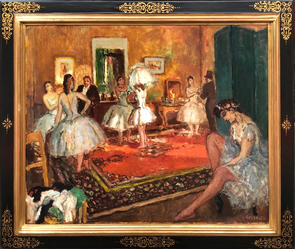 Cosson Marcel Painting 20th Century Paris The Loge At The Opera Oil On Canvas Signed Certificate 