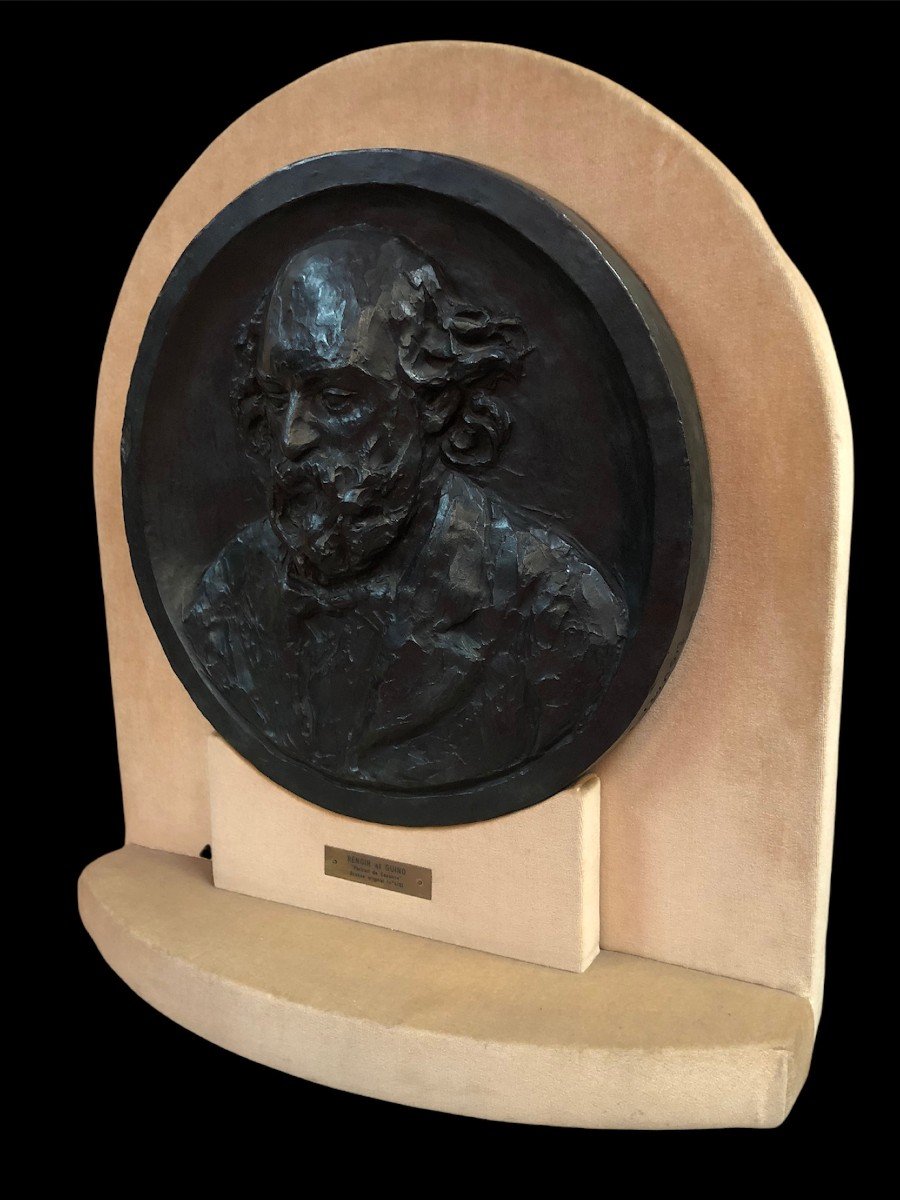 Portrait De Cézanne Par Renoir / Guino Bronze XXème Siècle Double Certificat D’authenticité-photo-1