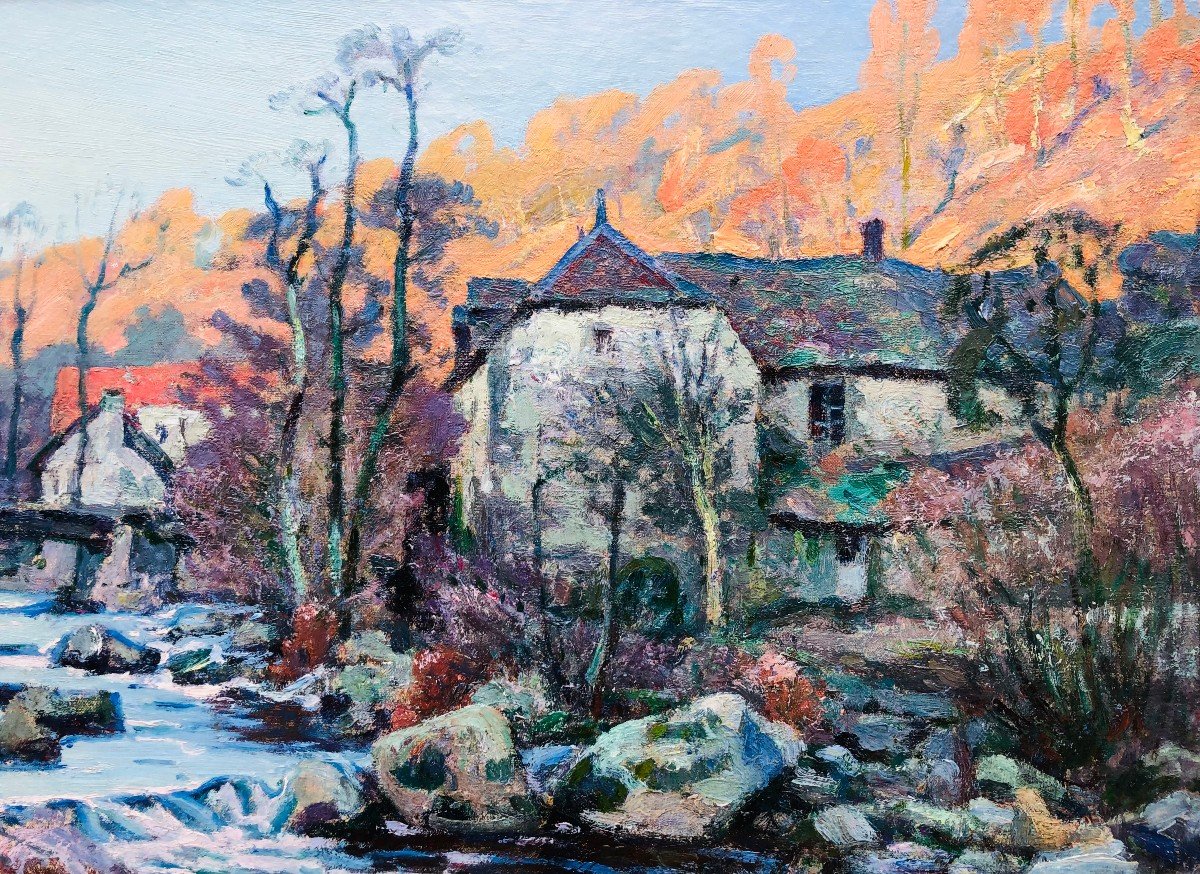 Pailler Henri French Painting 20th Century The Mill Of Folie In Crozant Oil On Canvas Signed-photo-2