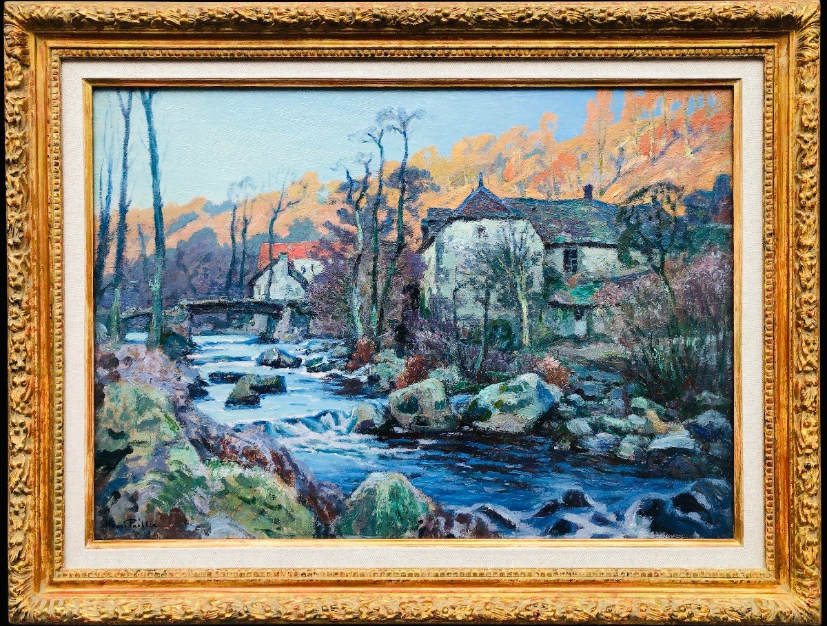 Pailler Henri French Painting 20th Century The Mill Of Folie In Crozant Oil On Canvas Signed-photo-3