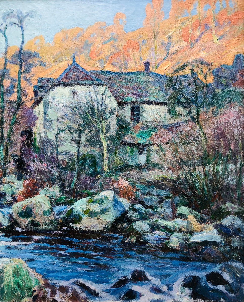 Pailler Henri French Painting 20th Century The Mill Of Folie In Crozant Oil On Canvas Signed-photo-4