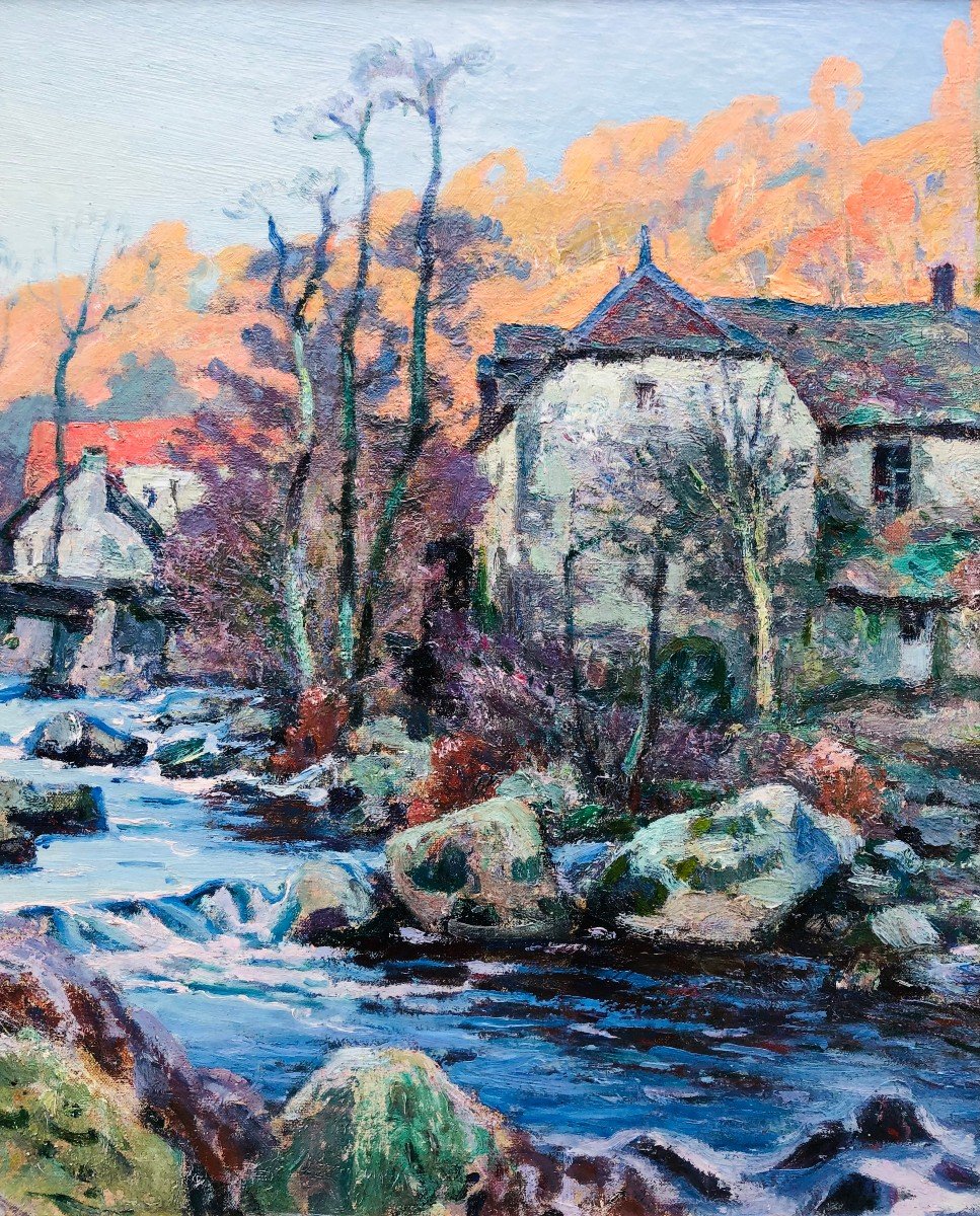 Pailler Henri French Painting 20th Century The Mill Of Folie In Crozant Oil On Canvas Signed-photo-5