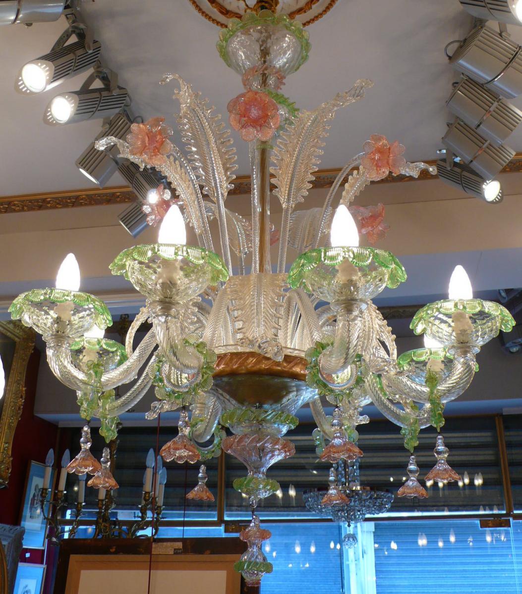 Murano Old Chandelier Venice 20th Century 8 Lights-photo-4