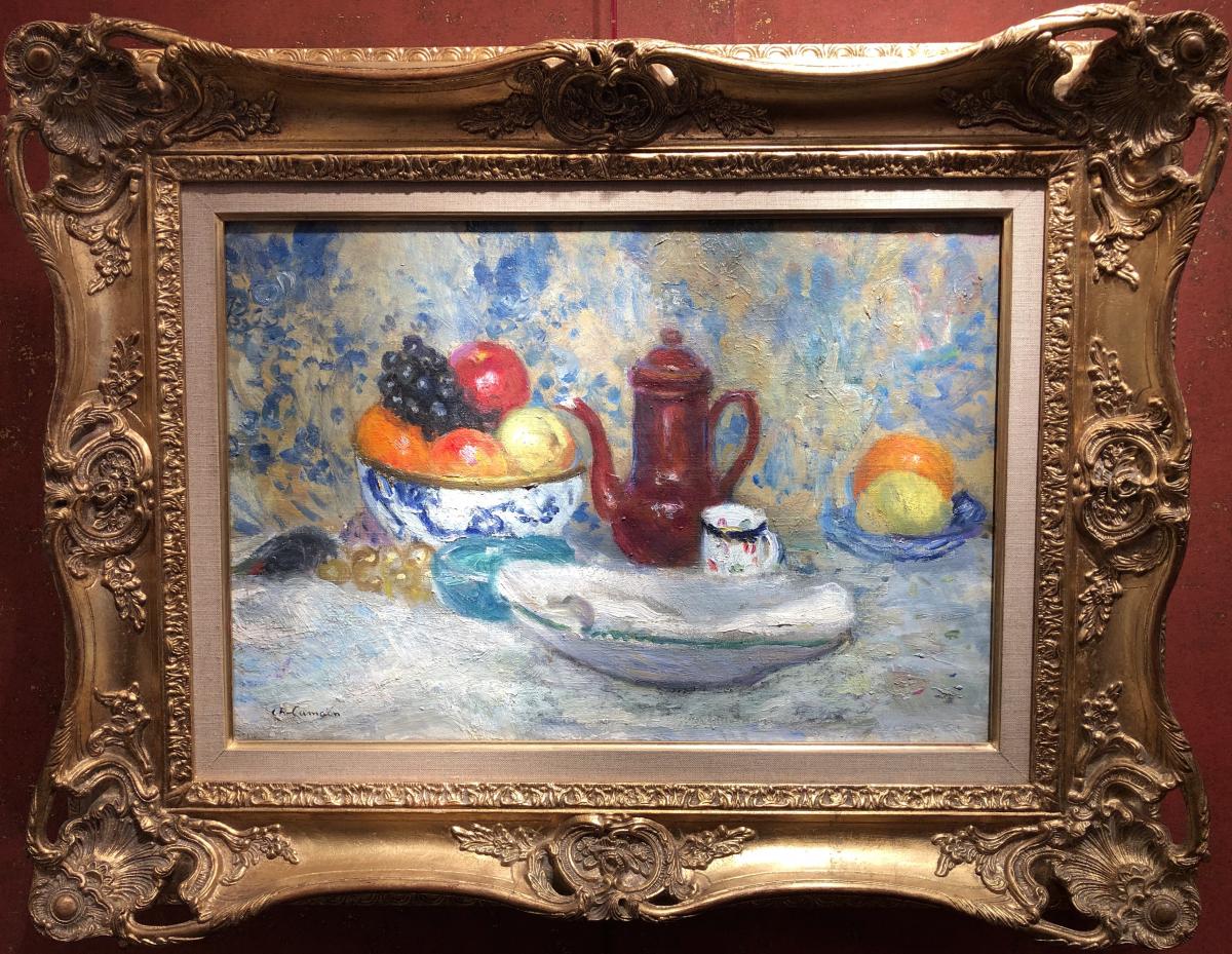 Camoin Charles French Painting Postimpressionist 20th Still Life Fruit Cup Oil Signed