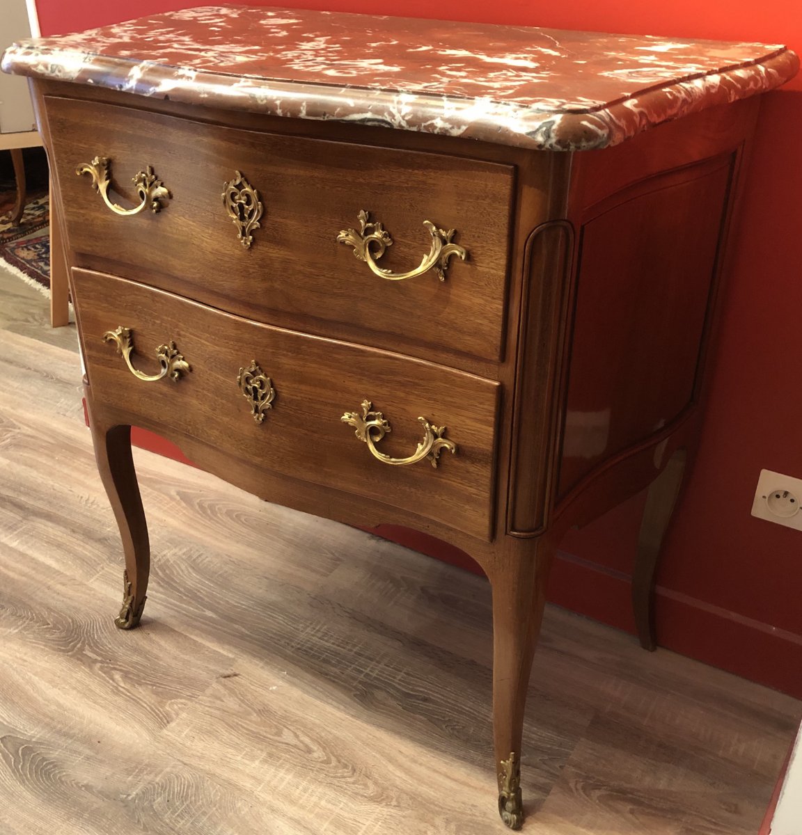 Commode Petite Sauteuse Deux Tiroirs En Acajou 18è Siècle-photo-3