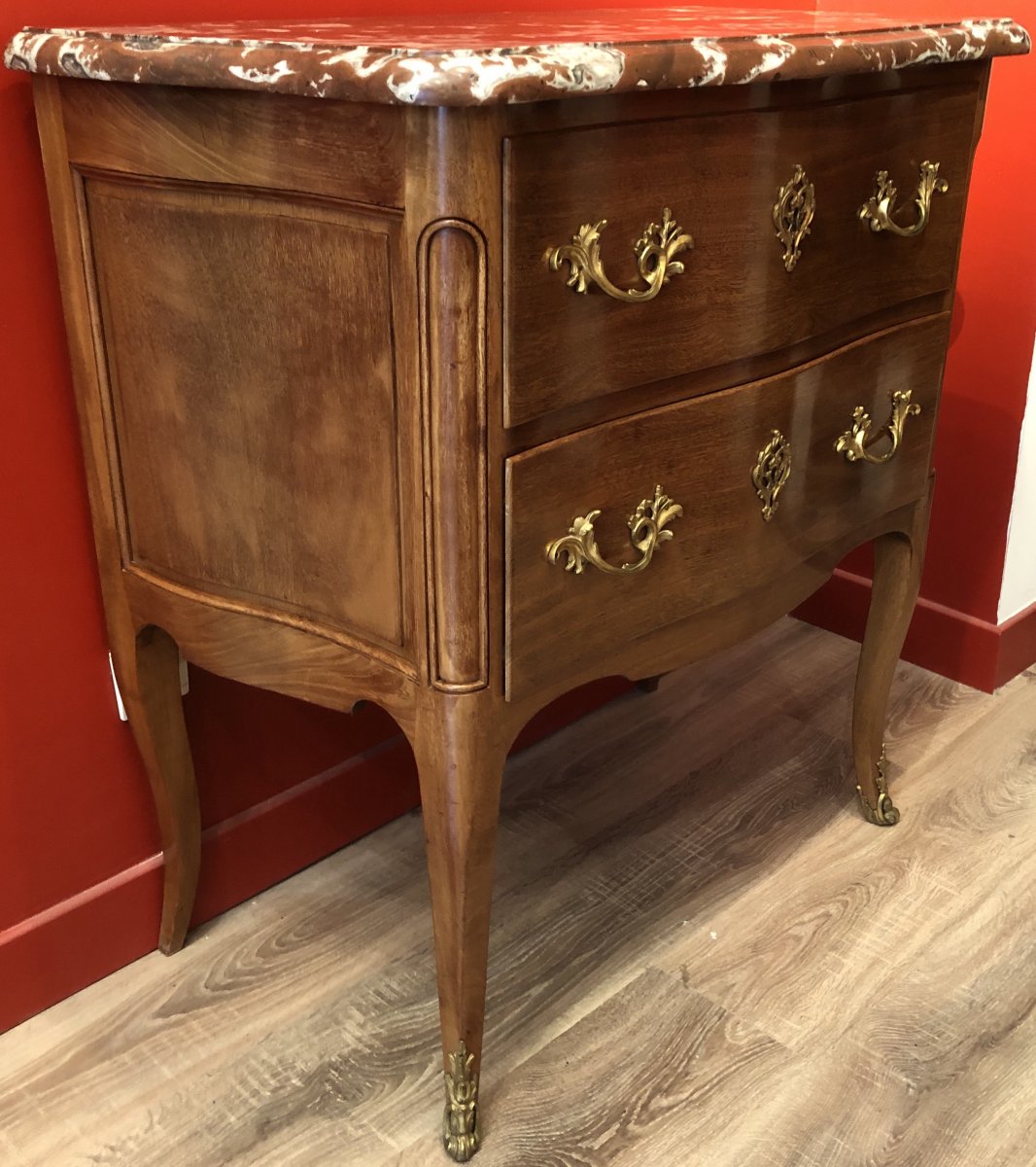 Commode Petite Sauteuse Deux Tiroirs En Acajou 18è Siècle-photo-4