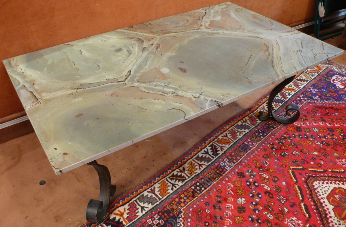 Art Deco Green Turtle Marble Table-photo-4