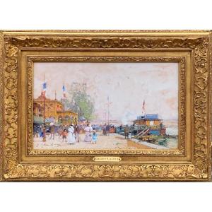 Galien Laloue French Painting 20th Paris French Pavilion Universal Exhibition 1900 Certif