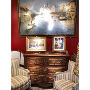 18th Century Lyonnaise Wedding Commode In Solid Walnut