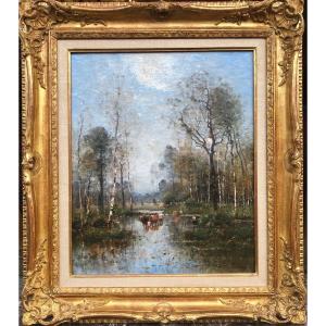  Japy Louis Aimé Painting 19th Barbizon French School Oil On Canvas Signed Certificate