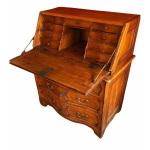 Commode Bureau Louis XV Scriban En Noyer 18è Siècle