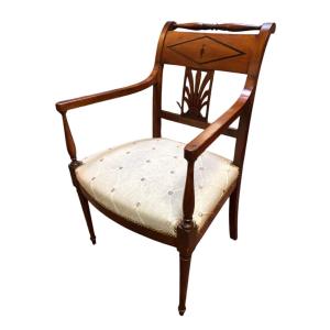 Directoire Period Flat Back Armchair Stamped Chapuis