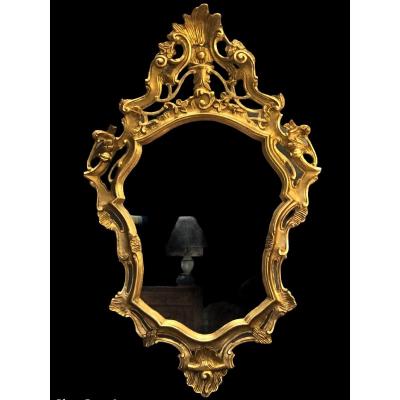 Mirror Carved Gilded Style Louis XV 19th Century