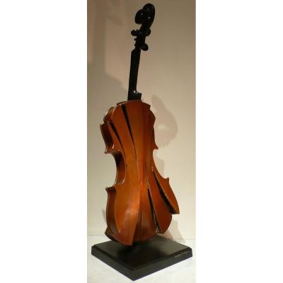 Arman Bronze Sculpture 20th Century Signed Violin Coupé III Modern Art