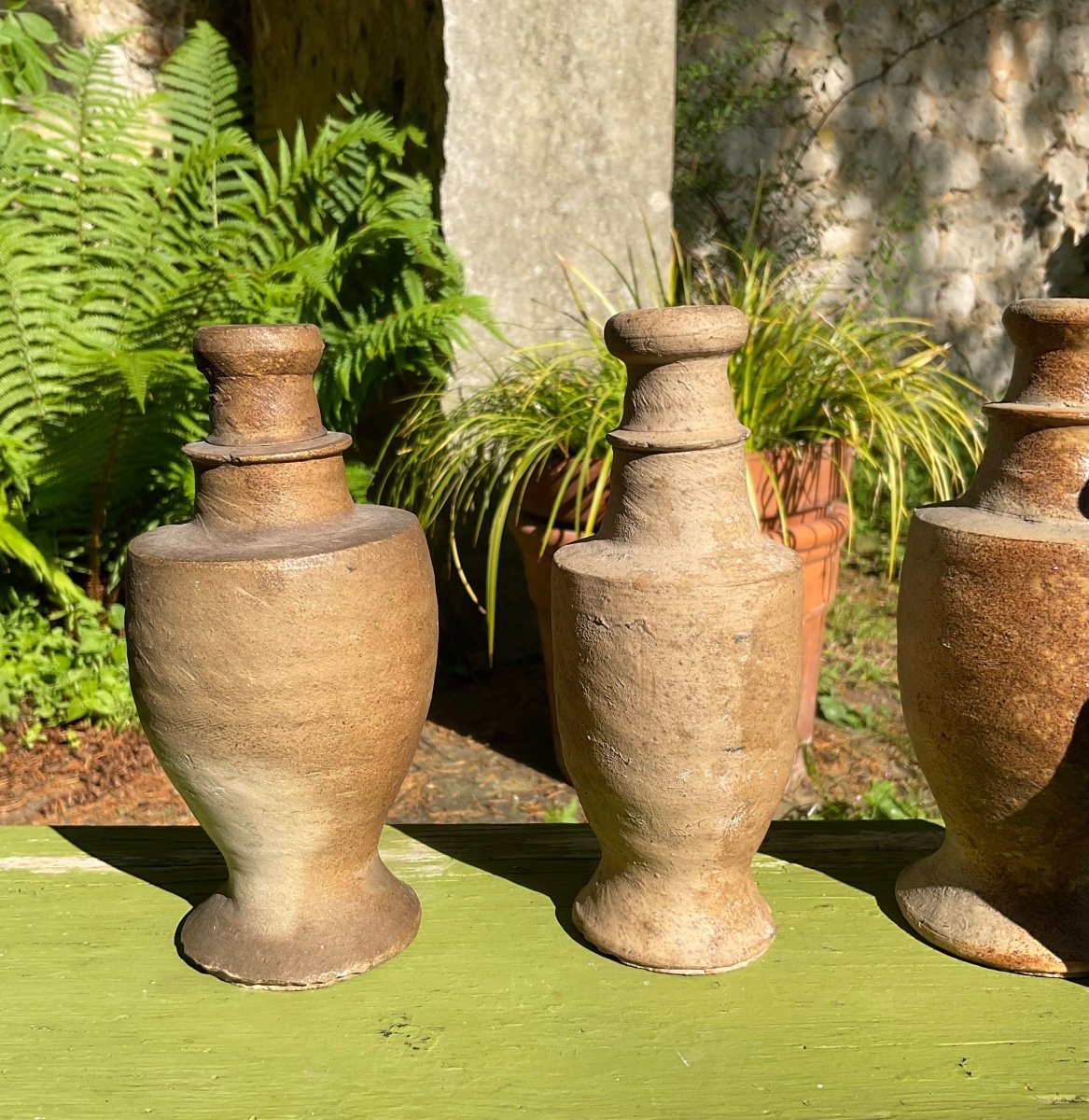 Six 18th Century Terracotta Bottles -photo-2