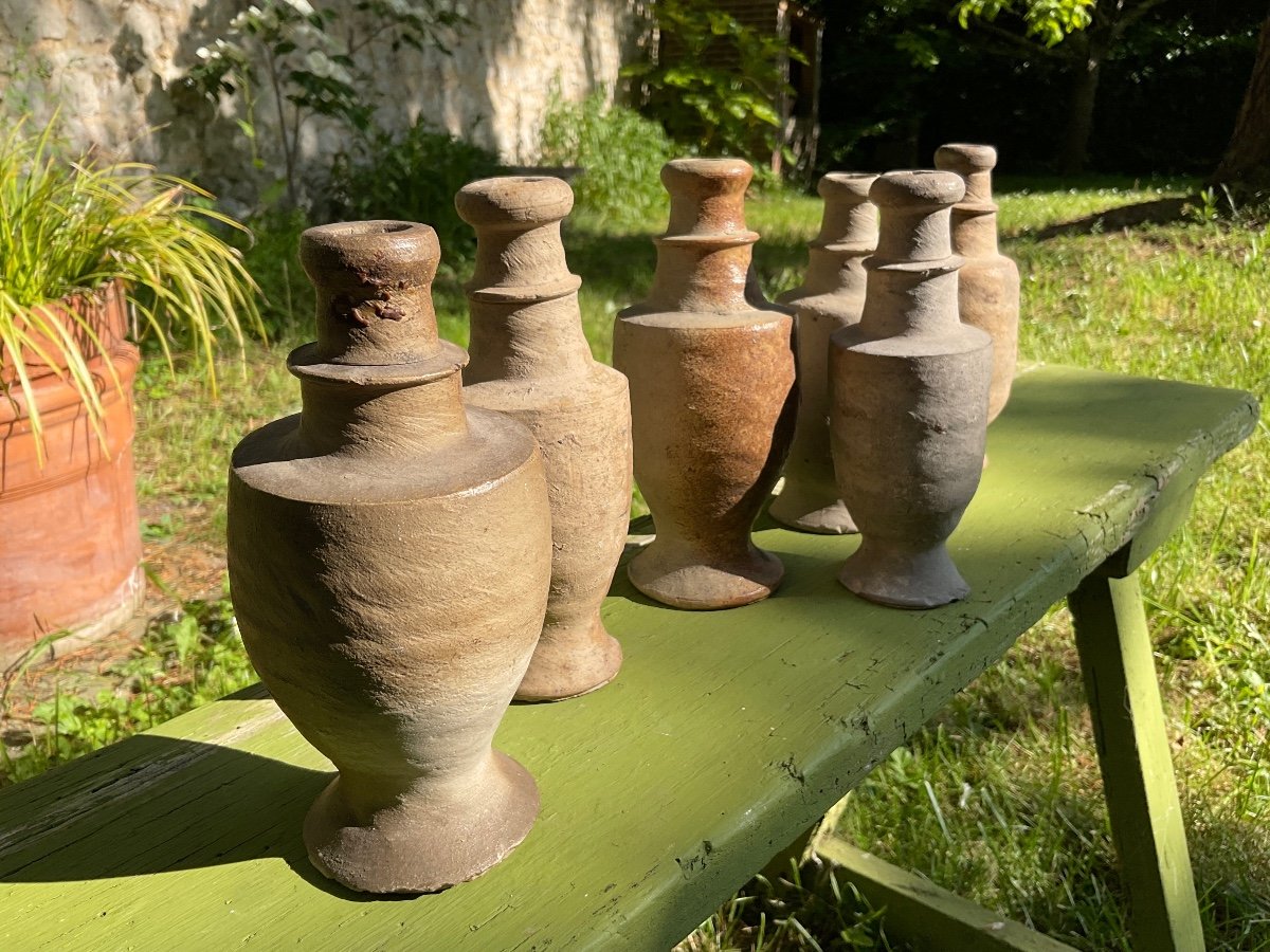 Six 18th Century Terracotta Bottles -photo-1