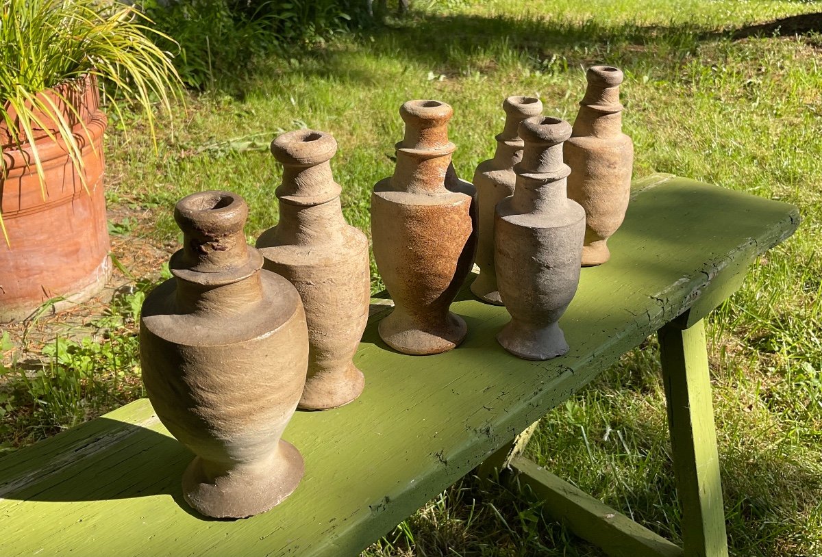 Six 18th Century Terracotta Bottles -photo-2