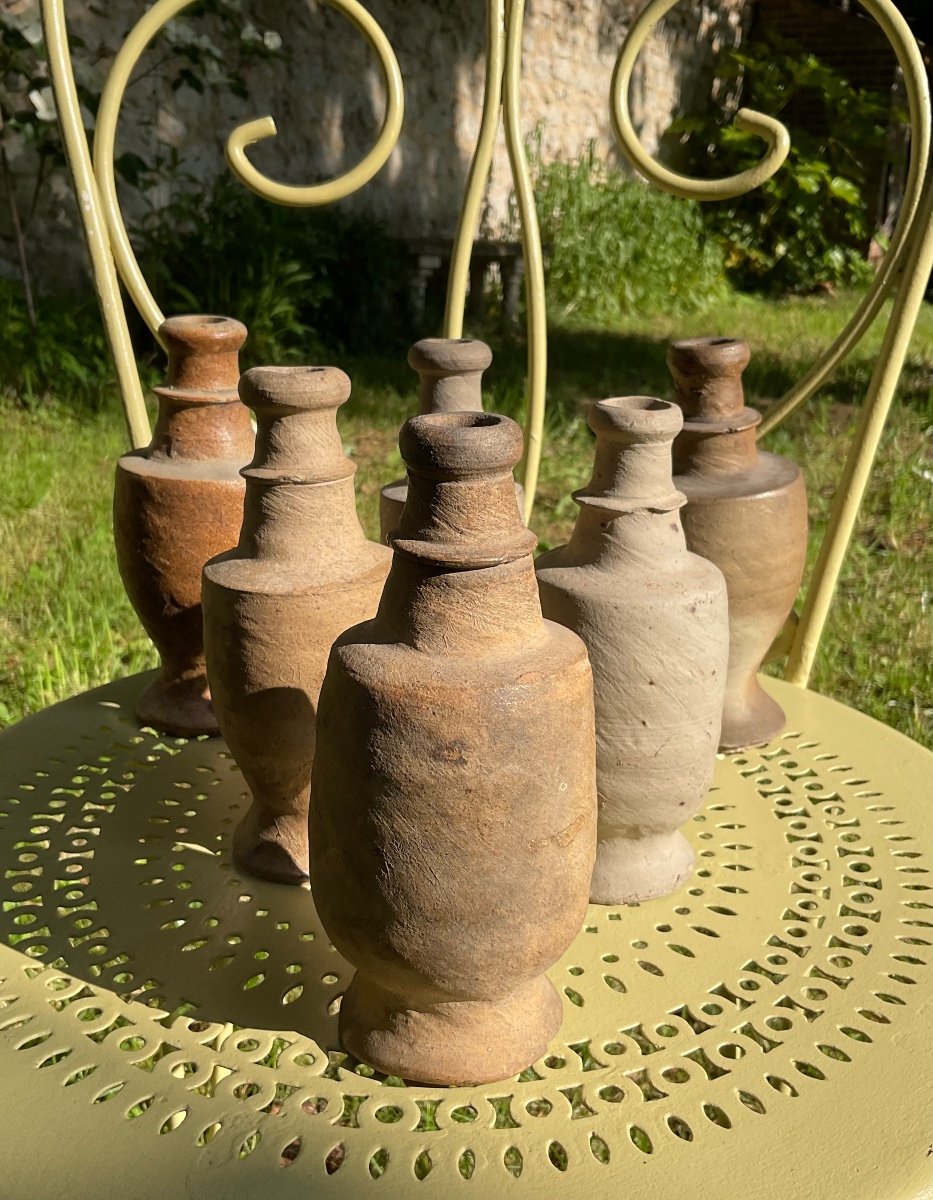 Six 18th Century Terracotta Bottles 