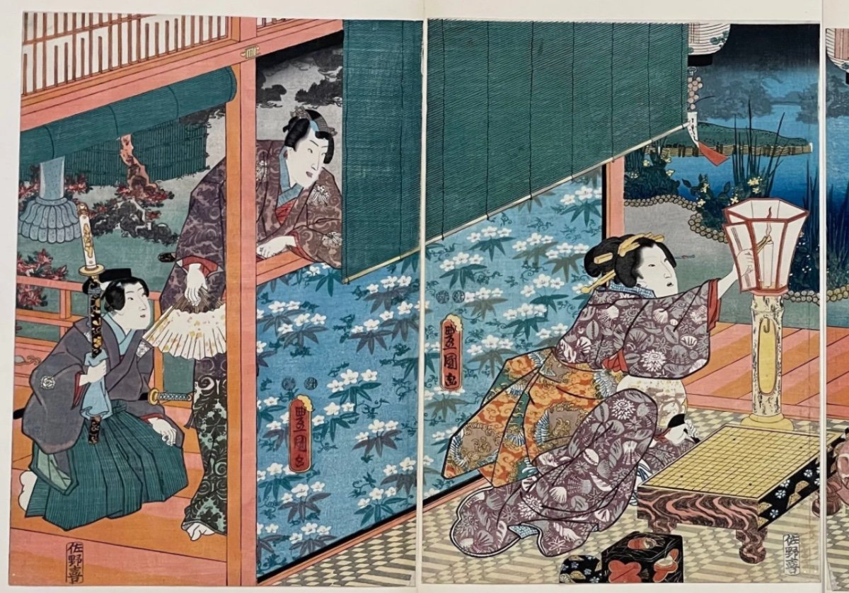 XIXeme Siècle : Un Triptyque D’utagawa Toyokuni III-photo-3