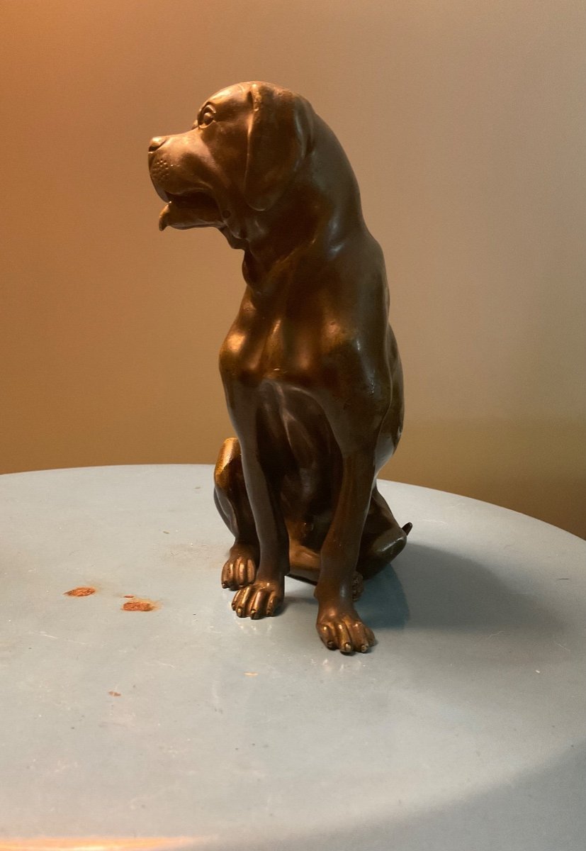 XIXeme Siècle : Un Bouledogue En Bronze-photo-2