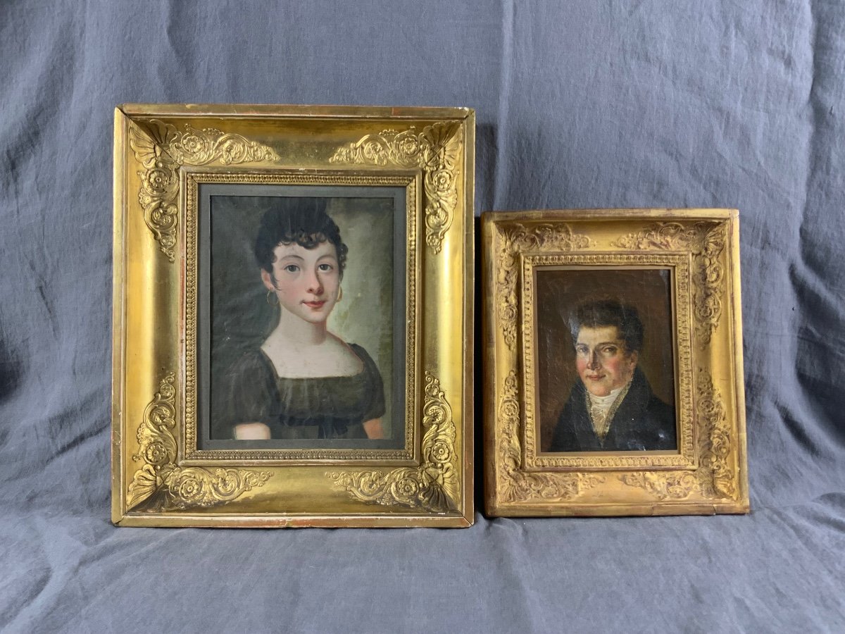 Deux Portraits De La Première Moitié Du XIXeme Siècle 