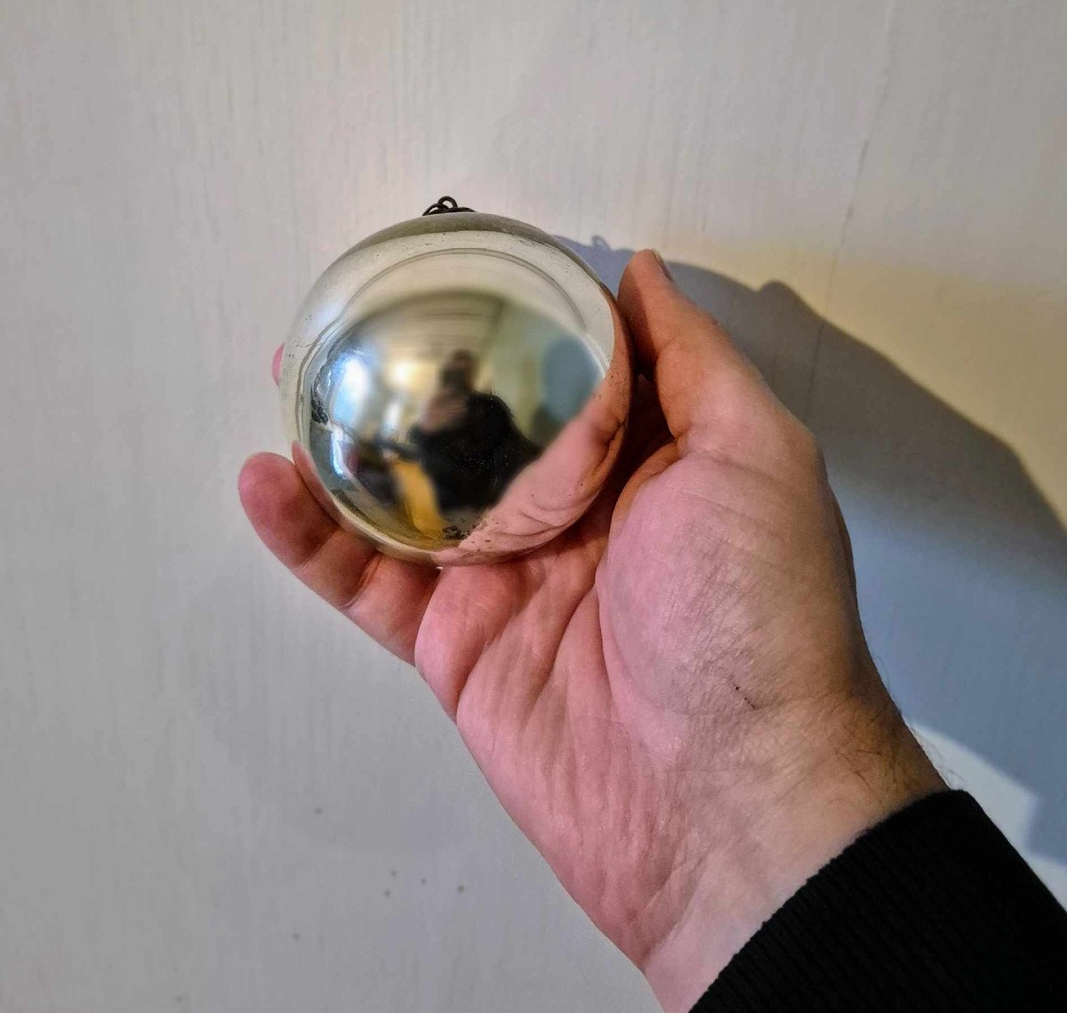 Boule de Pardon en verre églomisé  XIXe siècle au mercure-photo-1