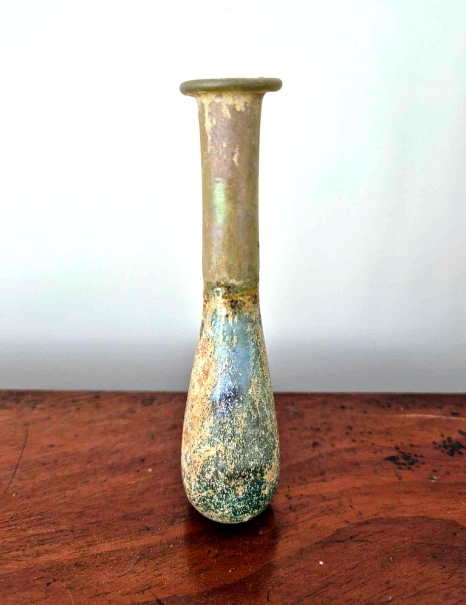 Lacrymatoire ou Balsamaire - Flacon romain en verre irisé