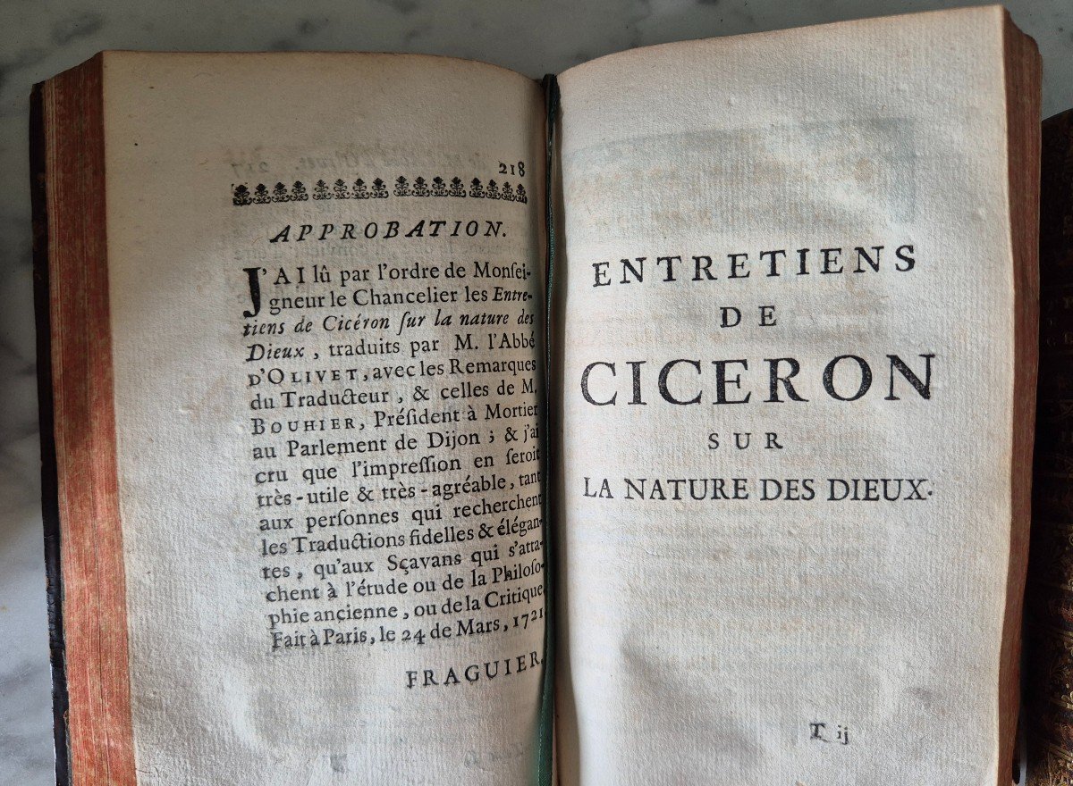 Cicéron 1732 "Les Entretiens" - Ex Libris de Marquis de Savoie Dauphiné-photo-2